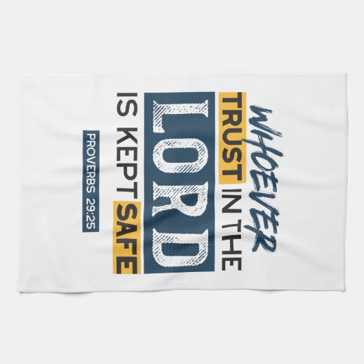 Bible Quote Art - Proverbs 29:25 Trust in God Geschirrtuch (Horizontal)