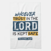 Bible Quote Art - Proverbs 29:25 Trust in God Geschirrtuch (Vertikal)