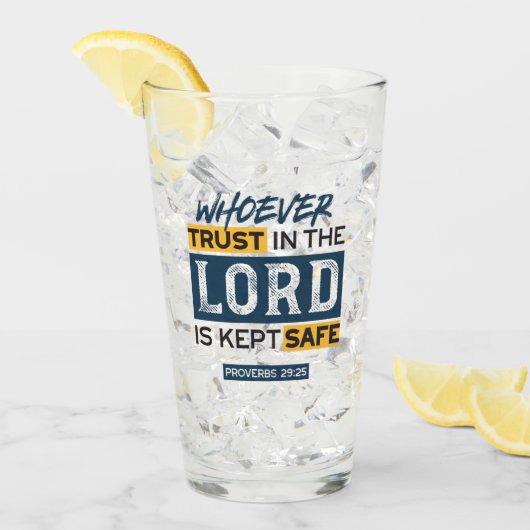 Bible Quote Art - Proverbs 29:25 Trust in God Glas (Vorderseite Ice)