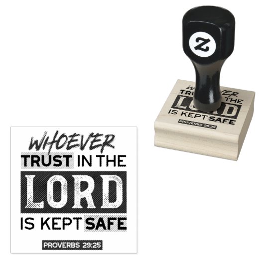 Bible Quote Art - Proverbs 29:25 Trust in God Gummistempel (Stempel)