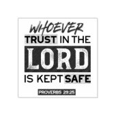 Bible Quote Art - Proverbs 29:25 Trust in God Gummistempel (Prägung)