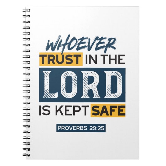Bible Quote Art - Proverbs 29:25 Trust in God Notizblock (Vorderseite)