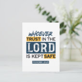 Bible Quote Art - Proverbs 29:25 Trust in God Postkarte (Stehend Vorderseite)