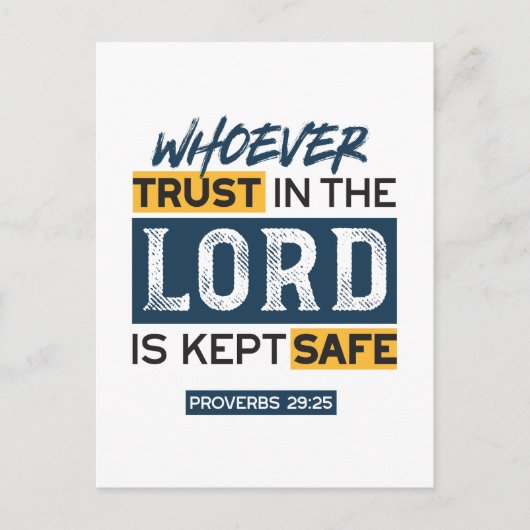 Bible Quote Art - Proverbs 29:25 Trust in God Postkarte (Vorderseite)