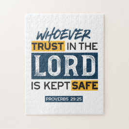 Bible Quote Art - Proverbs 29:25 Trust in God Puzzle