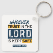 Bible Quote Art - Proverbs 29:25 Trust in God Schlüsselanhänger (Rückseite)