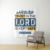 Bible Quote Art - Proverbs 29:25 Trust in God Wandteppich (Beispiel)