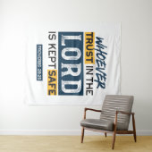 Bible Quote Art - Proverbs 29:25 Trust in God Wandteppich (Beispiel (Horizontal))