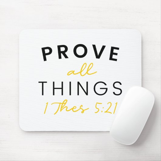 Bible Quote Typografie beweist alles Mousepad (Mit Mouse)