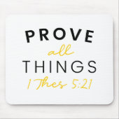 Bible Quote Typografie beweist alles Mousepad (Vorne)
