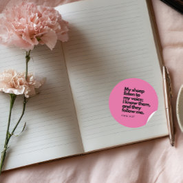 Bible Quotes: John 10:27, Gospel Verse #4 Runder Aufkleber