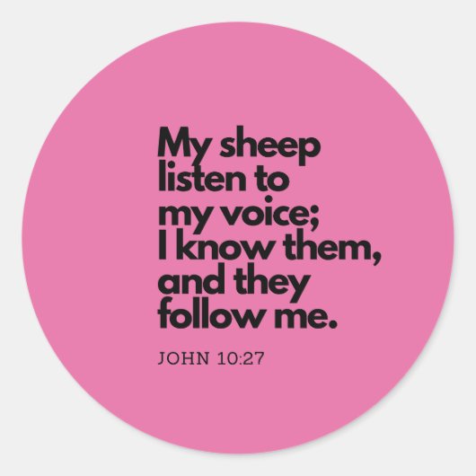 Bible Quotes: John 10:27, Gospel Verse #4 Runder Aufkleber (Vorderseite)