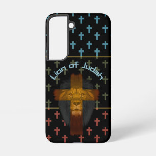 Bible Schwarz Rot Oliv Blau Kreuz Löwe von Juda Samsung Galaxy Hülle