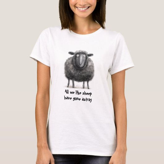 Bible Scripting Sheep Gone Astray T-Shirt (Vorderseite)