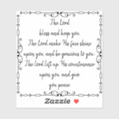 Bible Scripture Aaronic Segen Nummer 6:24-26 Aufkleber (Blatt)