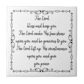 Bible Scripture Aaronic Segen Nummer 6:24-26 Fliese (Vorderseite)