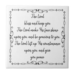 Bible Scripture Aaronic Segen Nummer 6:24-26 Fliese