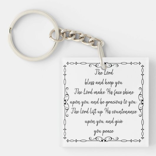 Bible Scripture Aaronic Segen Nummer 6:24-26 Schlüsselanhänger (Vorderseite)