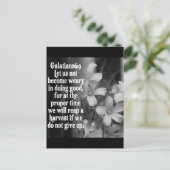 BIBLE SCRIPTURE GALATIANS 6:9 POSTKARTE (Stehend Vorderseite)