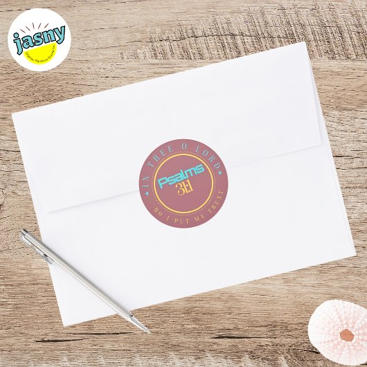 BIBLE SCRIPTURE "IN THE O LORD" CLASSIC ROUND ST RUNDER AUFKLEBER