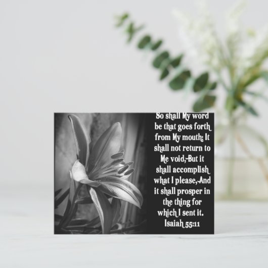 BIBLE SCRIPTURE ISAIAH 55:11 POSTKARTE (Stehend Vorderseite)
