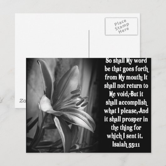 BIBLE SCRIPTURE ISAIAH 55:11 POSTKARTE (Vorne/Hinten)