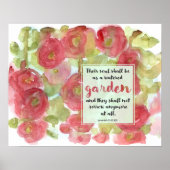 Bible Scripture Jeremiah Pink Hollyhocks Garden Poster (Vorne)
