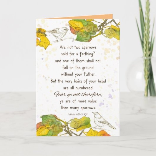 Bible Scripture Matthew 10 29 Two Sparrows Karte (Vorderseite)