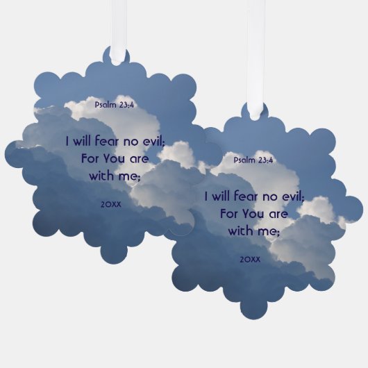 Bible Scripture Psalm 23:4 Fear No Evil... Ornament Karte (Vorderseite/Rückseite)