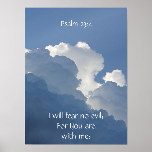Bible Scripture Psalm 23:4 Fear No Evil... Poster (Vorne)