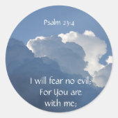 Bible Scripture Psalm 23:4 Fear No Evil... Runder Aufkleber (Vorderseite)