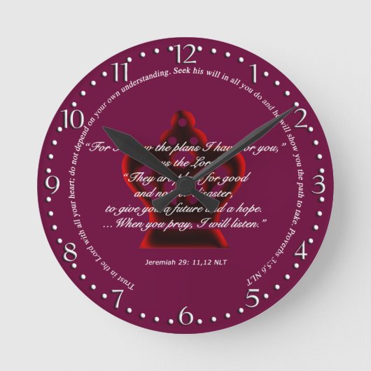 Bible Scripture Wall Clock Runde Wanduhr (Vorderseite)