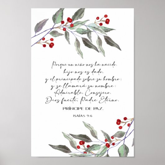 Bible Spanish gießt Isaias 9 6 Poster (Vorne)