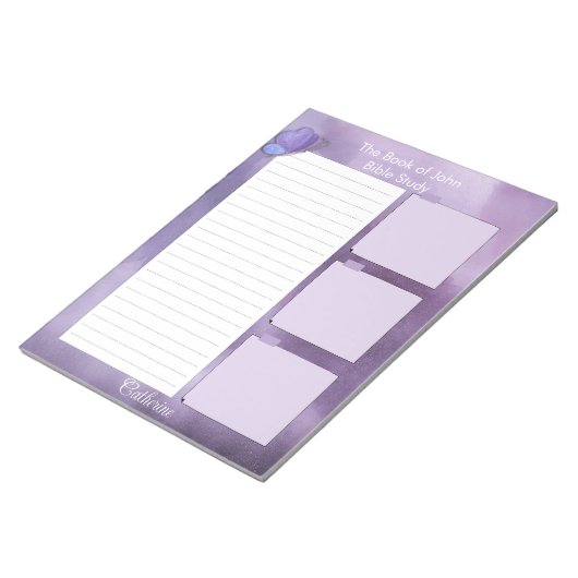 Bible Study Notepaper Personalisiert Notepad Notizblock (angewinkelt)
