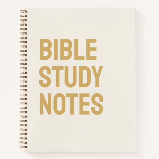 Bible Study Notes – Cream & Gold Spiral Notebook Notizblock (Vorderseite)