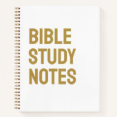 Bible Study Notes – White & Gold Spiral Notebook Notizblock (Vorderseite)