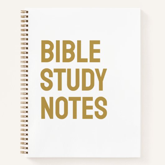 Bible Study Notes – White & Gold Spiral Notebook Notizblock (Vorderseite)