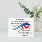 Bible Verse 2 Chronicles 7:14, USA Flag Postcard Postkarte (Stehend Vorderseite)