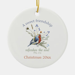 Bible Verse "A Sweet Friendship" Wasserfarbenvogel Keramik Ornament