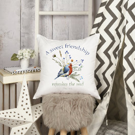 Bible Verse "A Sweet Friendship" Wasserfarbenvogel Kissen