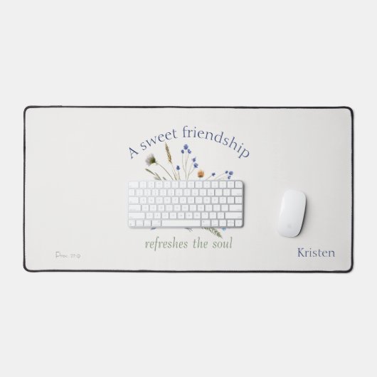 Bible Verse "A Sweet Friendship" Wasserfarbenvogel Schreibtischunterlage (Tastatur & Maus)