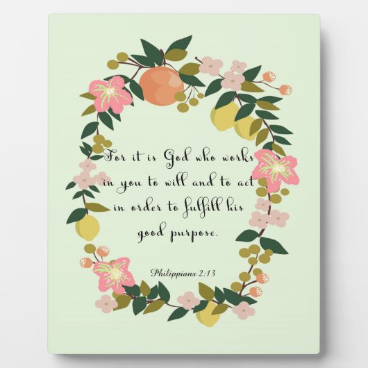 Bible Verse Art - Philippinen 2:13 Fotoplatte (Vorderseite)