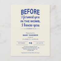 Bible Verse Baby Dusche, bevor ich Sie geboren Fra