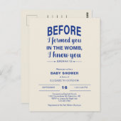 Bible Verse Baby Dusche, bevor ich Sie geboren Fra Postkarte (Vorne/Hinten)