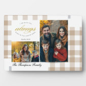 Bible Verse Beige Family Photo Collage Scripture Fotoplatte (Vorderseite)