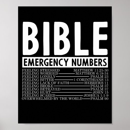 Bible Verse Bible Notnummern Gott Poster (Vorne)