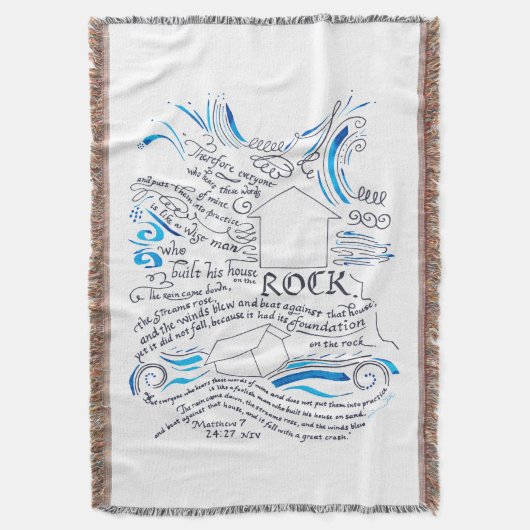 Bible Verse Blanket House über die Rock Scripture Decke (Vorderseite Vertikal)