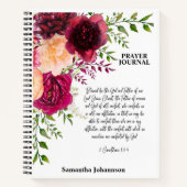 Bible Verse Burgundy Floral Prayer Journal Notizblock (Vorderseite)
