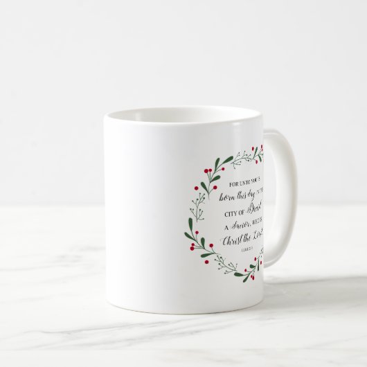 Bible Verse Christmas Luke 2:11 Stadt David Kaffeetasse (VorderseiteRechts)