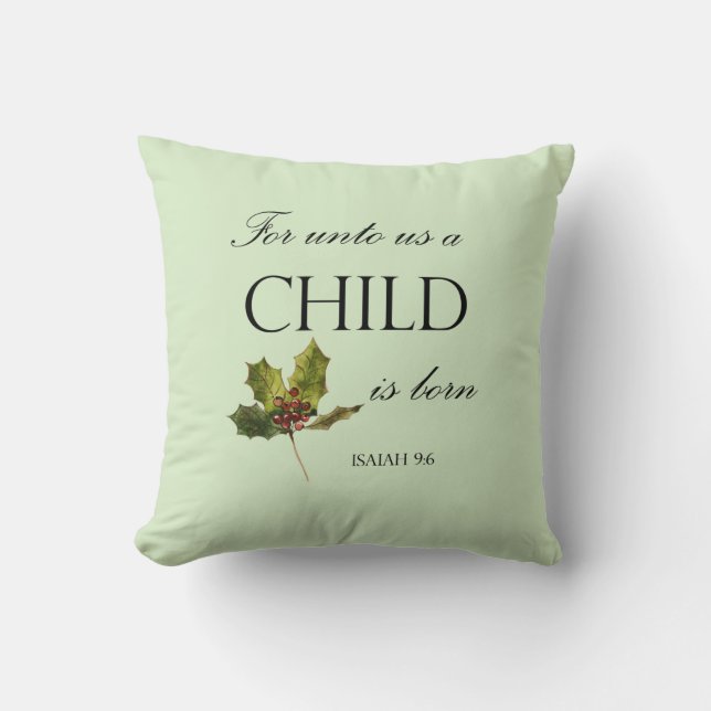 Bible Verse Christmas Throw Kissen (Vorderseite)